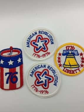 Patriotic 1776 American Revolution Sew On Patches, Vintage American Applique